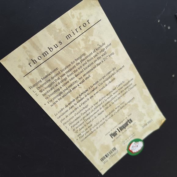 Mirror Wall Hanging Decor Rustic Metal Frame Vintage Modern Industrial Triangle - Picture 10 of 16